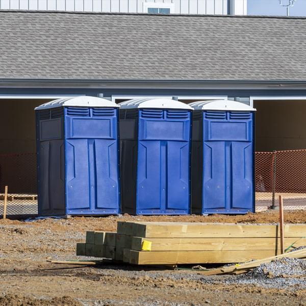 Heavy-duty construction site porta potty in Brockton, Massachusetts