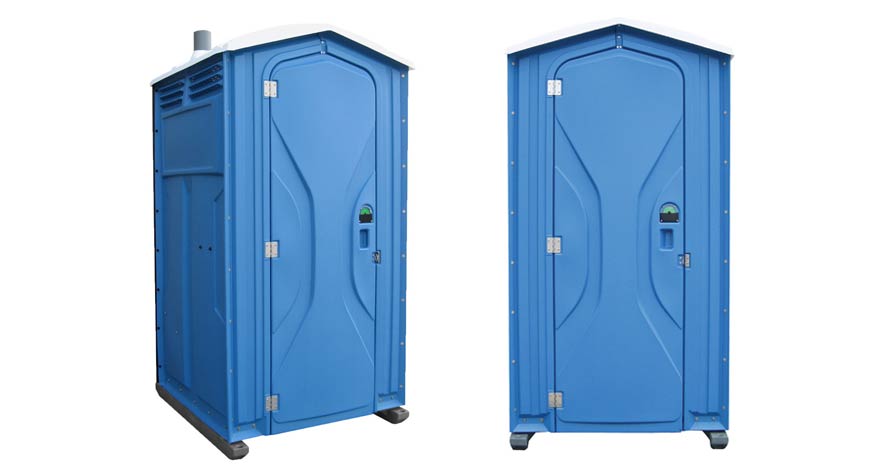 Long-term porta potty units on site in Brockton, Massachusetts